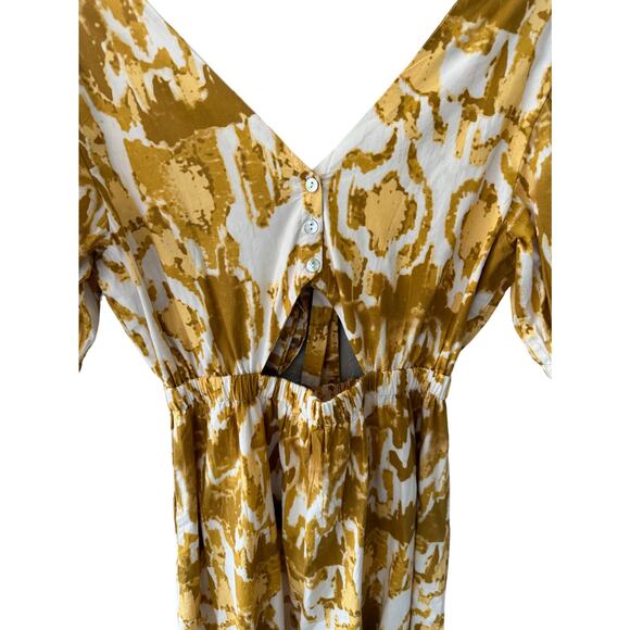 Cleobella Sadie Dress Watercolor Ikat Print Puff Sleeves Size Medium - Picture 6 of 10